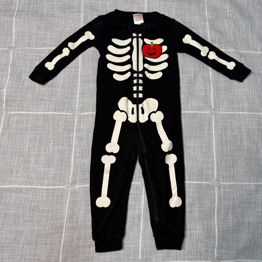 Gymboree 12-18 Months Skeleton Body Suit Pumpkin Heart